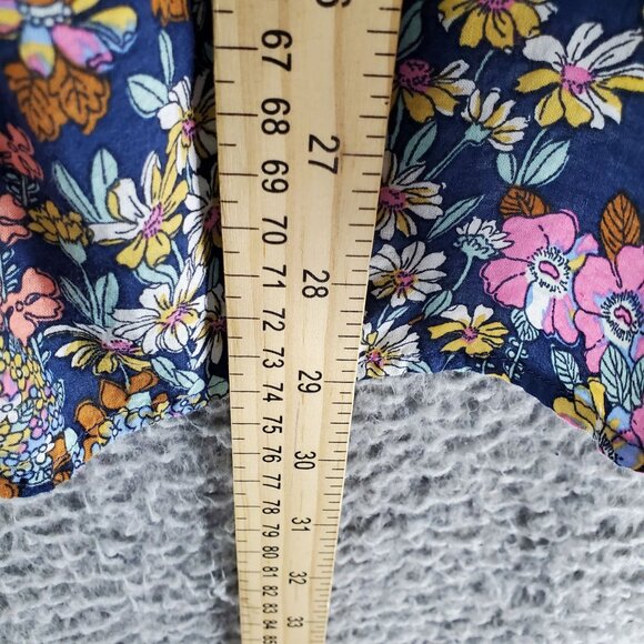 Talbots Top Women’s Size 2X Blue Floral Plus Cotton Button Front Long Sleeve - Picture 4 of 8